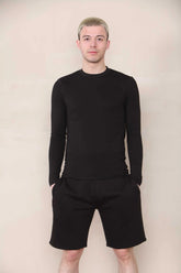 Long Sleeve Muscle Fit T-shirt - BLack Cicay
